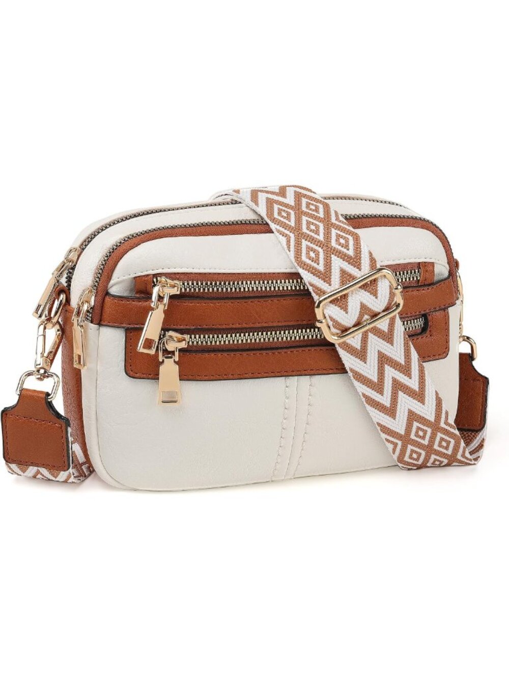 Stylish Vegan Leather Crossbody Bag for Women, 6-Pocket Travel Purse, Great Gift